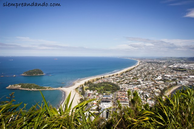 Vista de Mount Maunganui en Bay of Plenty.