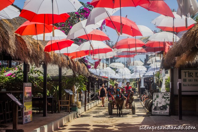 La calle principal de Gili Trawangan,
